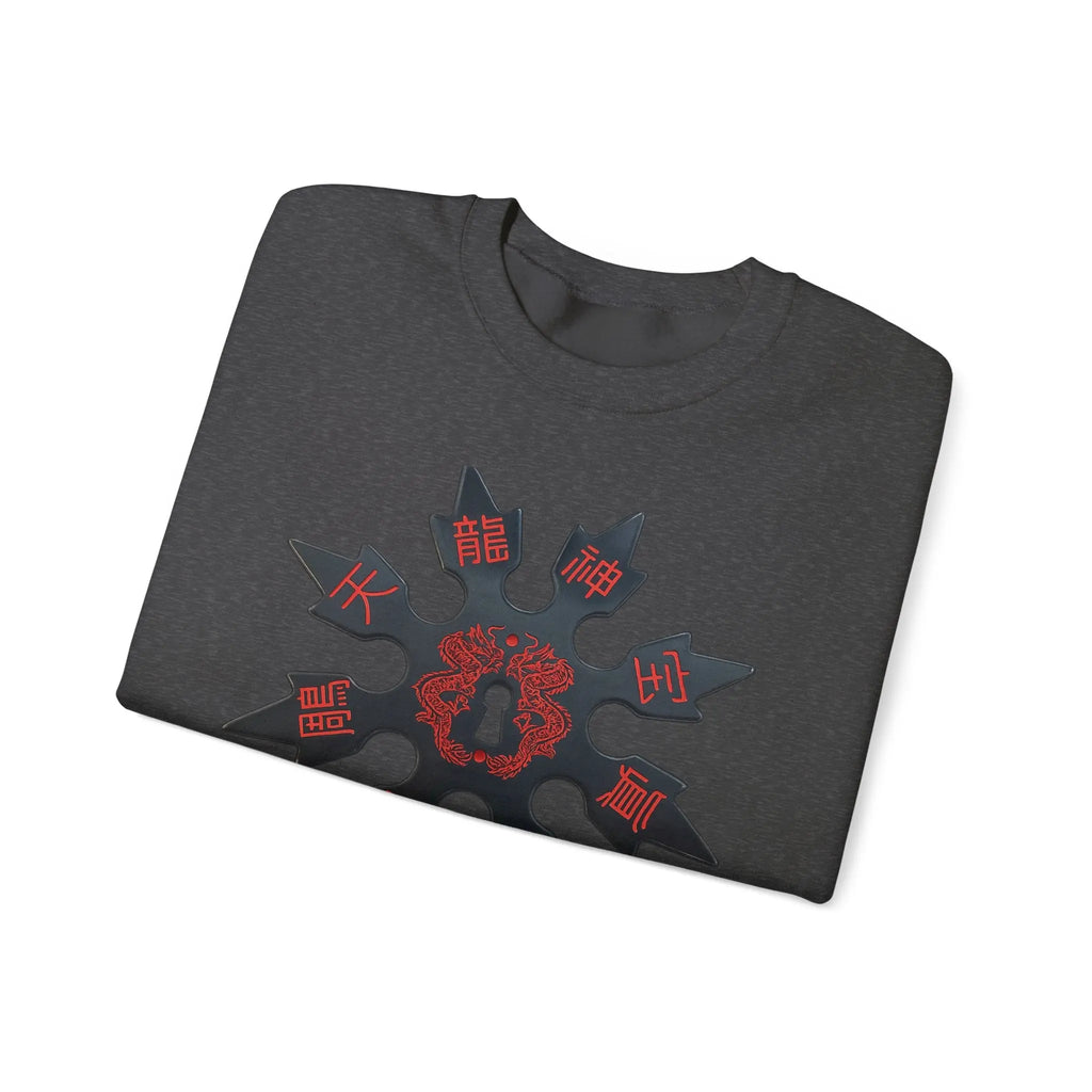Anime Titan Graphic Sweatshirt — Blue Flame Sleeve Crewneck Printify