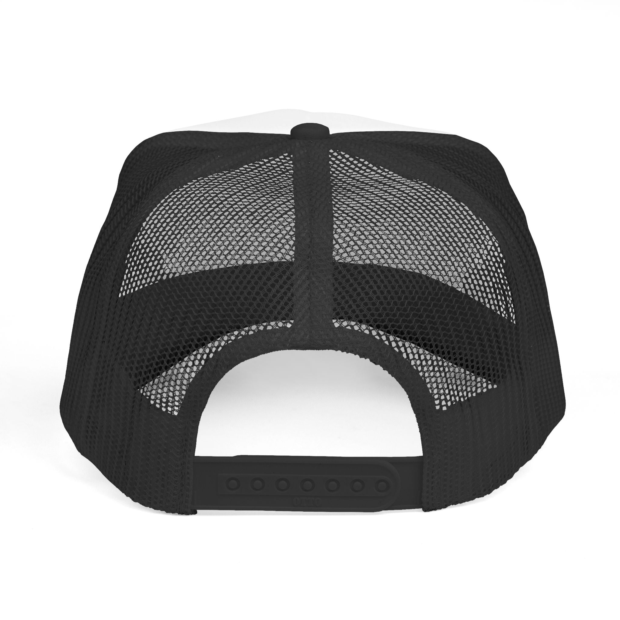 Spider Web Trucker Cap — Gothic Halloween Mesh Hat with Red Accents Printify