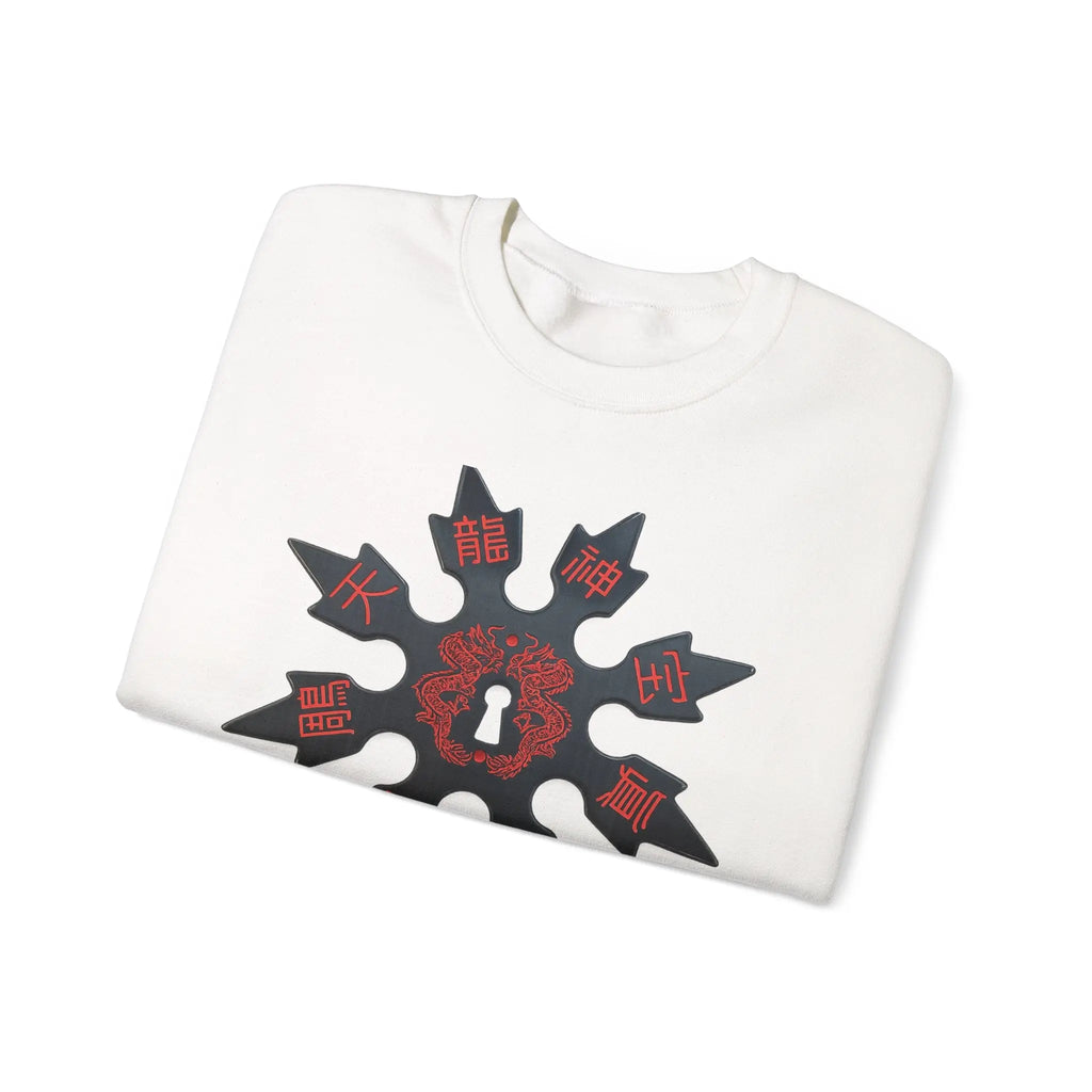 Anime Titan Graphic Sweatshirt — Blue Flame Sleeve Crewneck Printify